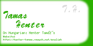 tamas henter business card